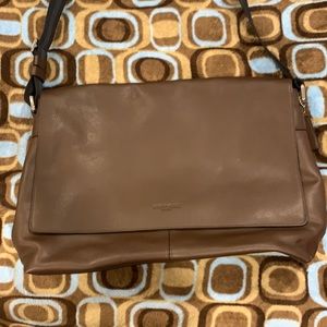 Brown Men’s leather Coach messenger bag